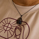Colar Nossa Senhora Aparecida Black com Zircônias Azuis – Colar Religioso Feminino Premium