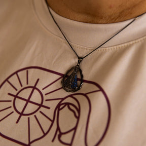 Colar Nossa Senhora Aparecida Black com Zircônias Azuis – Colar Religioso Feminino Premium