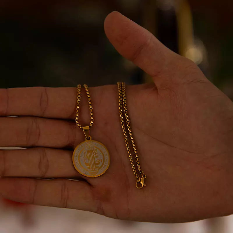 Colar São Bento Masculino e Feminino – Medalha de Proteção Espiritual