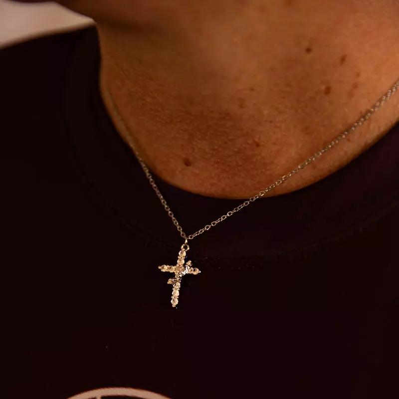 Colar Cruz e Coroa de Cristo - Prata