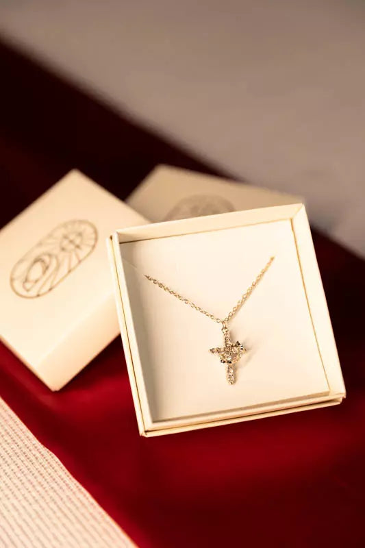 Colar Cruz e Coroa de Cristo - Prata