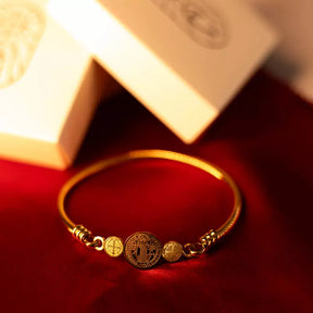Pulseira São Bento Ouro ou Prata Feminina – Pulseira Religiosa com Medalha de Devoção