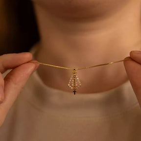 Colar Nossa Senhora Aparecida Feminino – Pingente Religioso com Zircônias