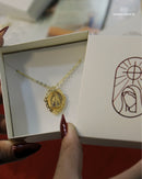 Colar Retrato Nossa Senhora Aparecida - Zircônia Premium Ouro 14K