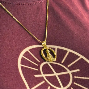 Colar Nossa Senhora Aparecida com Zircônias Ouro – Colar Religioso Feminino Delicado