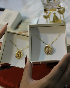 Colar Retrato Nossa Senhora Aparecida - Zircônia Premium Ouro 14K