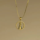 Colar Nossa Senhora Aparecida com Zircônias Ouro – Colar Religioso Feminino Delicado