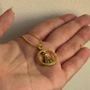 Colar Nossa Senhora Aparecida com Zircônias Ouro – Colar Religioso Feminino Delicado