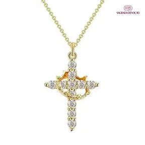 Colar Cruz e Coroa de Cristo – Ouro