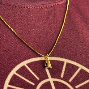 Colar Mini Nossa Senhora Aparecida com Zircônias Ouro – Colar Religioso Feminino Delicado