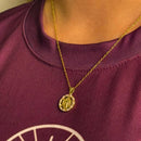 Colar Nossa Senhora Aparecida com Pérolas e Zircônias Ouro – Colar Religioso Feminino Elegante