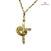 Colar Cruz com Coração Giratório Ouro ou Prata – Pingente Religioso Feminino com Zircônias