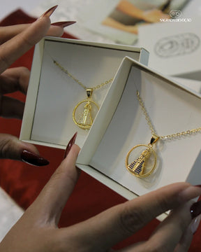 Colar Aura Nossa Senhora Aparecida Dupla Face | Zircônia Premium Ouro 14K