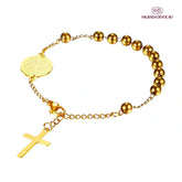 Pulseira São Bento com Dezena de Terço Ouro 14k – Pulseira Religiosa de Oração Masculino e Feminino