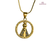 Colar Nossa Senhora Aparecida com Zircônias Ouro – Colar Religioso Feminino Delicado