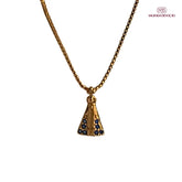 Colar Mini Nossa Senhora Aparecida com Zircônias Ouro – Colar Religioso Feminino Delicado