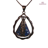 Colar Nossa Senhora Aparecida Black com Zircônias Azuis – Colar Religioso Feminino Premium