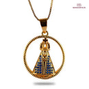 Colar Aura Nossa Senhora Aparecida Dupla Face | Zircônia Premium Ouro 14K