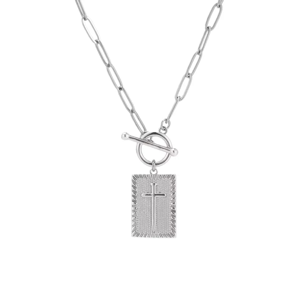 Colar Medalha de Cruz Cristã – Símbolo de Fé e Salvação Masculino e Feminino